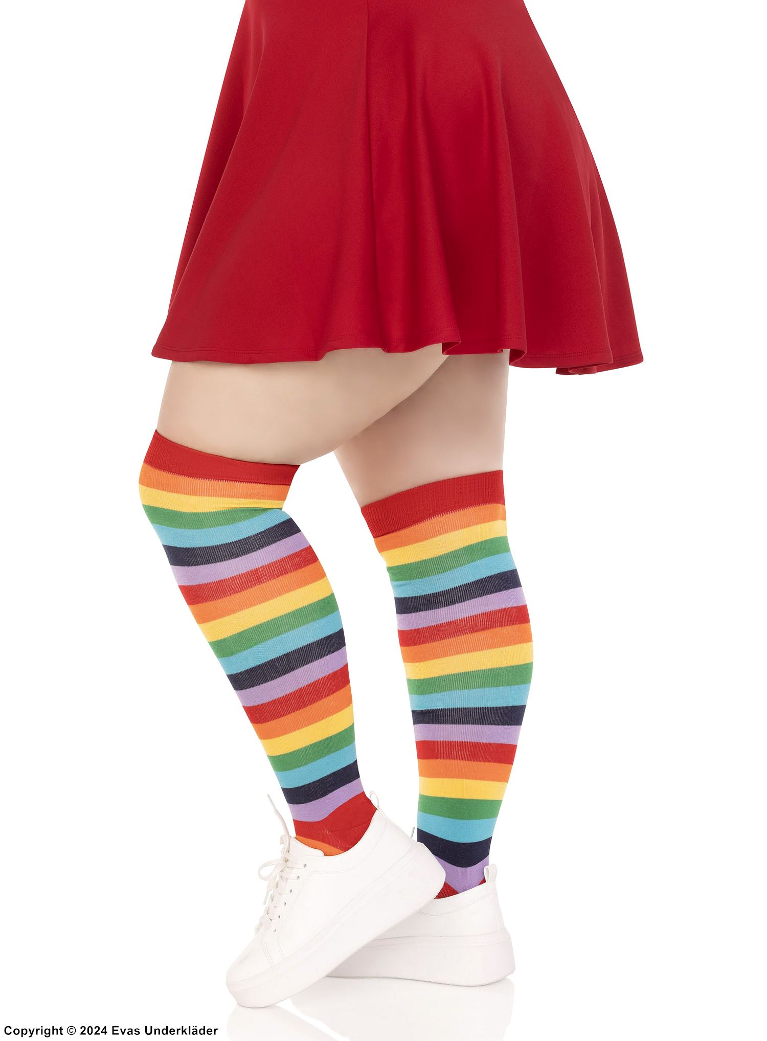 Stockings, bunte Streifen, Plus Size